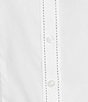Investments White Woven Long Sleeve Point Collar Button Front Top, Color:White - Image 6