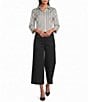 Investments Wide Leg Pull On Twill Crop Pants - Image 3