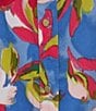 Investments Woven Whimsy Floral Stripe 3/4 Sleeve Point Collar Button Front Split Cuff Top, Color:Whimsy Floral Stripe - Image 4