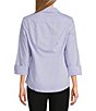 Color:Blue Wave - Image 2 - Taylor Gold Label Non-Iron 3/4 Sleeves Button Front Shirt