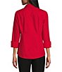 Color:Red - Image 2 - Taylor Gold Label Non-Iron 3/4 Sleeves Button Front Shirt