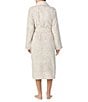 iRelax Long Sleeve Shawl Collar Plush Velour Animal Print Long Robe, Color:White/Animal - Image 2