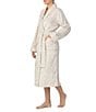 iRelax Long Sleeve Shawl Collar Plush Velour Animal Print Long Robe, Color:White/Animal - Image 3