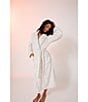 iRelax Long Sleeve Shawl Collar Plush Velour Animal Print Long Robe, Color:White/Animal - Image 4