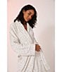 iRelax Long Sleeve Shawl Collar Plush Velour Animal Print Long Robe, Color:White/Animal - Image 6