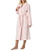 iRelax Long Sleeve Shawl Collar Plush Velour Long Robe - Image 3