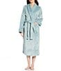 iRelax Irelax Long Sleeve Shawl Collar Plush Velour Long Robe, Color:Blue Haze - Image 5