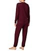 iRelax Solid Knit Crew Neck Long Jogger Pant Coordinating Lounge Set - Image 5