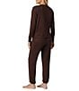 iRelax Solid Knit Crew Neck Long Jogger Pant Coordinating Lounge Set - Image 2