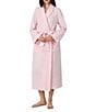 iRelax Solid Long Sleeve Shawl Collar Double Knit Pique Long Robe - Image 5