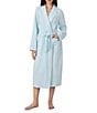 iRelax Solid Long Sleeve Shawl Collar Double Knit Pique Long Robe - Image 1