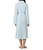 iRelax Solid Long Sleeve Shawl Collar Double Knit Pique Long Robe - Image 2