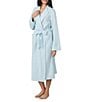iRelax Solid Long Sleeve Shawl Collar Double Knit Pique Long Robe - Image 3