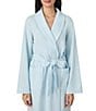iRelax Solid Long Sleeve Shawl Collar Double Knit Pique Long Robe - Image 4