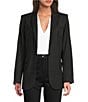 IRO Allan Woven Wool Blend Point Lapel Long Sleeve One-Button Blazer, Color:Black - Image 1