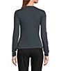 IRO Carole Knit Crew Neck Long Sleeve Ruched Top, Color:Anthracite - Image 2