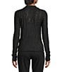 IRO Guillia Distressed Knit Jacquard Mock Neck Long Sleeve Top, Color:Black - Image 2