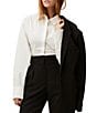 IRO Janine Poplin Point Collar Long Sleeve Button Front Blouse, Color:Ceramic White - Image 1