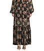 IRO Luano Coordinating Woven Floral Print Ruffle Maxi Skirt, Color:Black Roses - Image 3