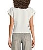 IRO Mahani Knit Crew Neck Short Flutter Dolman Sleeve Top, Color:Ecru - Image 2