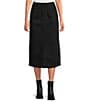 IRO Thania Denim Side Studed High Rise Midi Pencil Skirt, Color:Black - Image 1