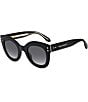 Color:Black - Image 1 - Women's 49mm Butterfly Sunglasses