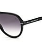 Color:Black - Image 2 - Women's IM0006 59mm Aviator Sunglasses