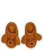 Color:Brown - Image 2 - Girls' Fluffy Dog Furry Slippers (Youth)