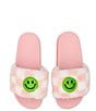 Color:Assorted - Image 2 - Girls' Smile Checkered Slides (Youth)