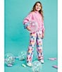 Color:Multi - Image 2 - Little/Big Girls 4-14 Go Do-Nuts Plush Pajama Pants
