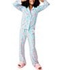 Iscream Little/Big Girls Beautiful Bows Long Sleeve Top & Pants Lounge Set, Color:Blue - Image 1