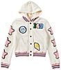 Iscream Little/Big Girls Long Sleeve Smile Squad Chenille-Patch Jacket, Color:Multi - Image 1