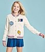 Iscream Little/Big Girls Long Sleeve Smile Squad Chenille-Patch Jacket, Color:Multi - Image 3