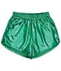 Color:Green Metallic - Image 2 - Little/Big Girls 6-14 Metallic Pull-On Shorts