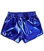 Color:Blue Multi - Image 1 - Little/Big Girls 6-14 Metallic Pull-On Shorts