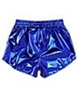 Color:Blue Multi - Image 2 - Little/Big Girls 6-14 Metallic Pull-On Shorts