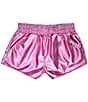 Color:Pink Metallic - Image 1 - Little/Big Girls 6-14 Metallic Pull-On Shorts