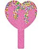 Iscream Sprinkle Sparkle Rhinestone Heart Hand Held Mirror, Color:Multi - Image 1