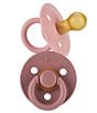 Itzy Ritzy Soother™ 0-6 Months Natural Rubber Pacifier, Color:Blossom/Rosewood - Image 1