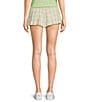 Color:Flowerly Plaid - Image 2 - Flowery Plaid Print High Rise Smocked Shorts