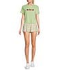 Color:Flowerly Plaid - Image 3 - Flowery Plaid Print High Rise Smocked Shorts