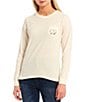 Color:Antique White - Image 2 - Ivory Long Sleeve Brown Bear Graphic T-Shirt