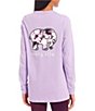 Color:Purple Rose - Image 2 - Long-Sleeve Tie-Dye Fill Elephant Graphic Tee
