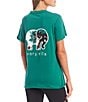 Color:Antique Green - Image 2 - Woodland Tie Dye Logo Pocket Heritage Graphic T-Shirt