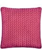 J. Queen New York J by J. Queen New York Cayman Herringbone Quilted Pattern 20#double; Square Decorative Throw Pillow, Color:Fuchsia - Image 1