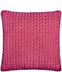 J. Queen New York J by J. Queen New York Cayman Herringbone Quilted Pattern 20#double; Square Decorative Throw Pillow, Color:Fuchsia - Image 2