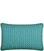 J. Queen New York J by J. Queen New York Cayman Herringbone Quilted Pattern Boudoir Decorative Throw Pillow, Color:Turquoise - Image 2