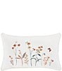 Color:Coral - Image 1 - J. by J. Queen New York Bridget Embroidered Long Stemmed Floral Boudoir Throw Pillow