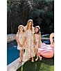 J.Marie Big Girls Lucia Beach Vibes Tropical Print Tie Strap Dress, Color:White Multi - Image 4