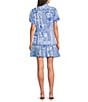 J.Marie Capri Embroidered Trim Button Front Tiered Mini Dress - Image 2
